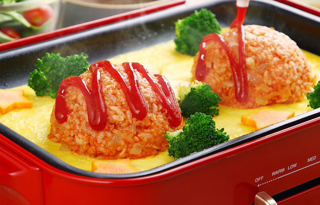 ホットプレートオムレツ